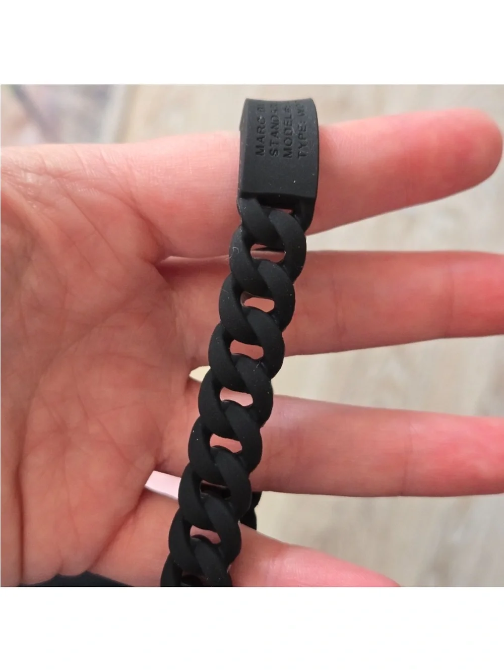 Marc Jacobs Black Silicone Link ID Bracelet